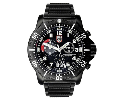 鲁美诺思LumiNox 8362-2007秋季款 美国海军军官潜水三针系列全黑PVD改良版钢带