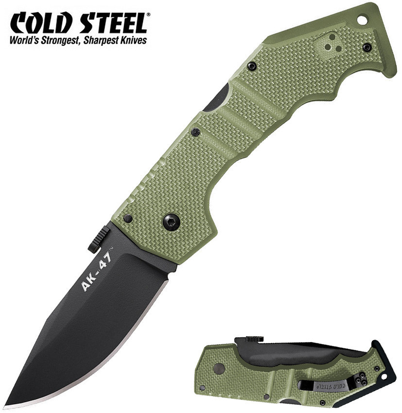 Cold Steel美国冷钢 定制版 AK-47 58TLAKVG Carpenter CTS XHP粉末钢军绿色折刀