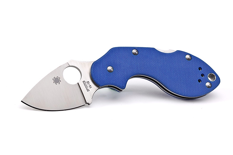 Spyderco 美国蜘蛛 C110GPBL Lava Blue VG-10钢材 蓝色G10刀柄折刀