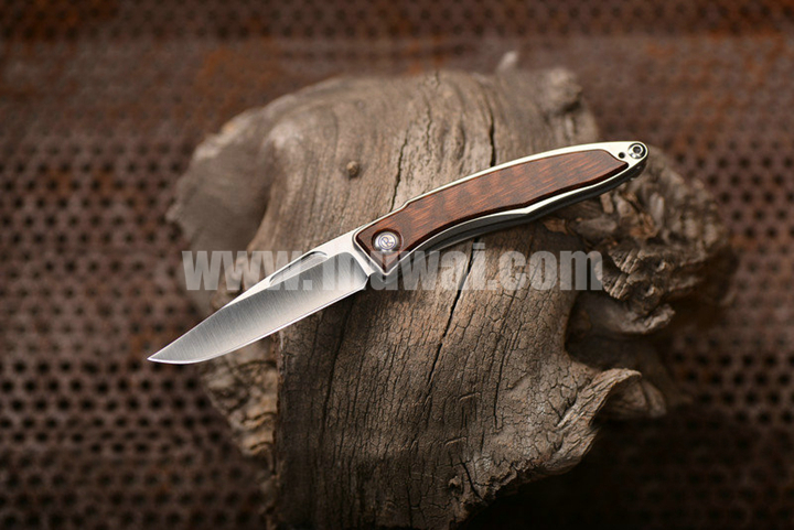 Chris Reeve 美国克里斯里夫 Mnandi with Snakewood Inlay 麦南迪天然蛇木镶嵌 S30V不锈钢钢绅士折刀