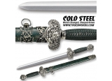 ColdSteel 美国冷钢 88RLD JADE LION DAGGER 绿色鱼皮鞘 银装 折叠锻打 小号狮子剑