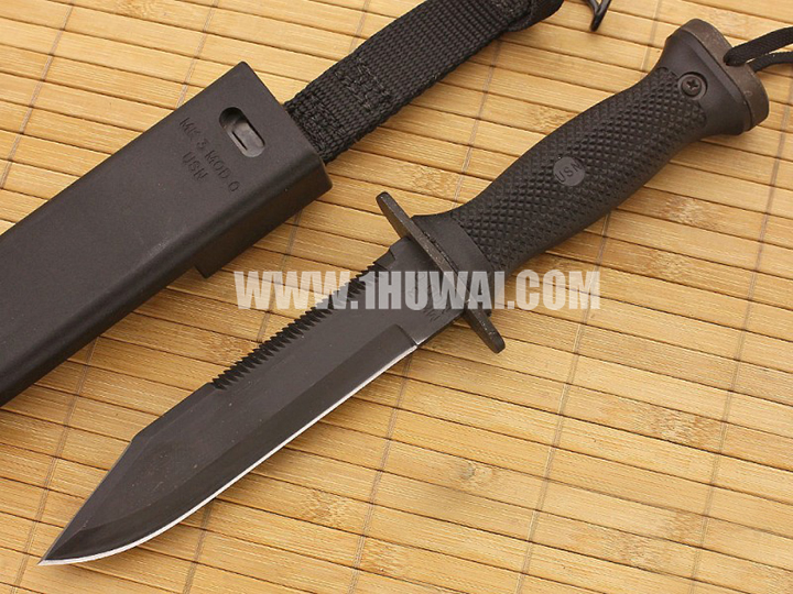 Ontario 美国安大略 Mark 3 Navy Knife and Sheath  美国现役海军及海军陆战队生存刀 440A钢+黑色氧化耐腐蚀涂层