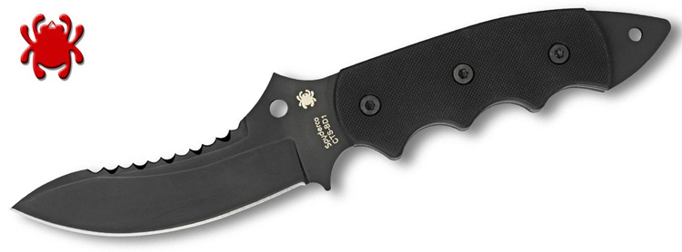 Spyderco 美国蜘蛛 Pygmy Warrior G10 FB29GPSBBK 勇士系列 小号精英勇士战术格斗生存刀 黑色DLC镀层 CTS BD1粉末钢+SPEC-OPS战术尼龙鞘一体龙骨G10手柄 