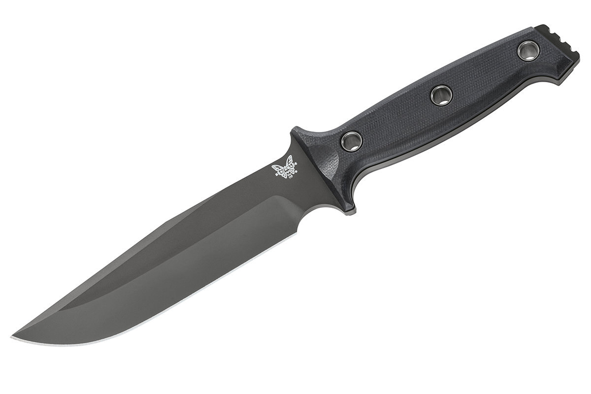 Benchmade 美国蝴蝶 新品BM119BK Sibert Arvensis 黑色涂层154CM钢水滴头黑色G10柄战术刀