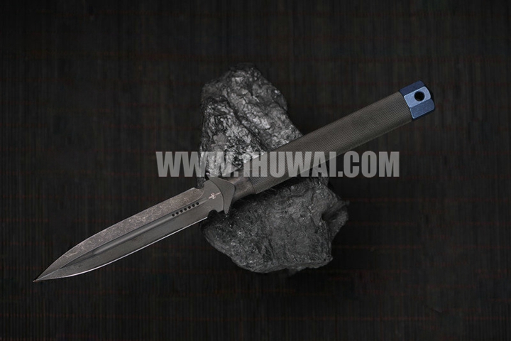 Marfione Custom Knives 安东尼定制ADO 4英寸小号 DLC Apocalyptic天启 涂层  154CM钢双刃钛合金尾椎一体战术刀