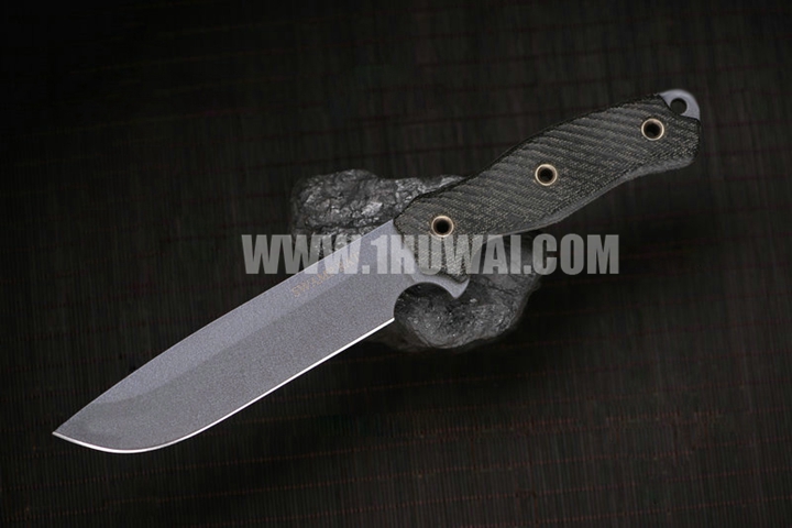 Busse 美国巴斯 Swamp Rat Ratmandu “沼泽鼠”  SR-101钢黑色米卡塔贴片全龙骨战术刀