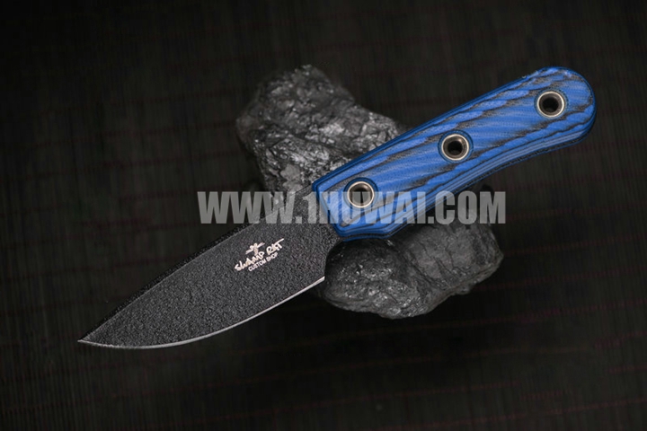 Busse 美国巴斯 Swamp Rat “沼泽鼠” SR-101钢水滴头黑色涂层蓝色G10手柄小猎刀