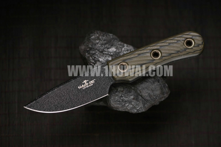 Busse 美国巴斯 Swamp Rat “沼泽鼠” SR-101钢水滴头黑色涂层迷彩G10手柄小猎刀