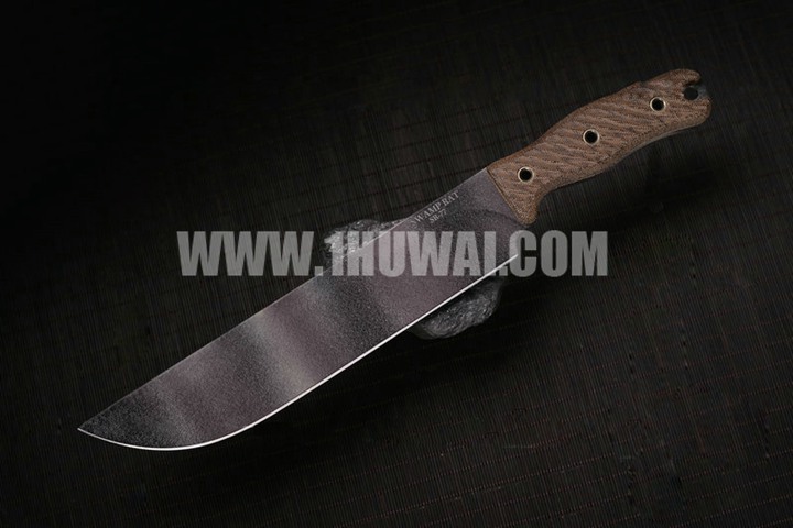 Busse 美国巴斯 Swamp Rat 沼泽鼠 Mountainandu “山曼都”SR-77钢虎纹水滴头沙色米卡塔手柄大型战斗直刀