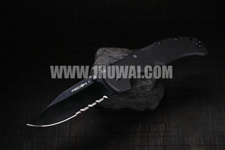 Cold Steel 美国冷钢 27TLCSH Recon1 新款“侦察兵” 大号CTS-XHP钢矛头半齿刃G10刀柄战术折刀