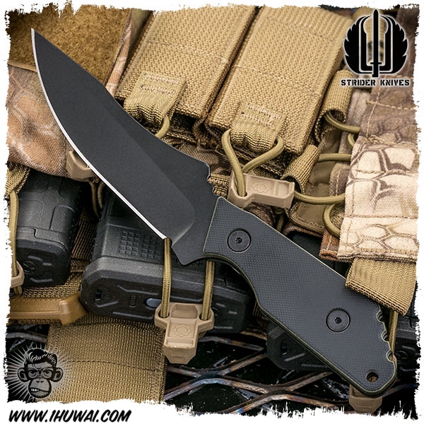 美国挺进者/Strider Knives Fixed: MV w/G10 Cerakote Black CPM S30V钢黑色涂层G10柄MV战术刀