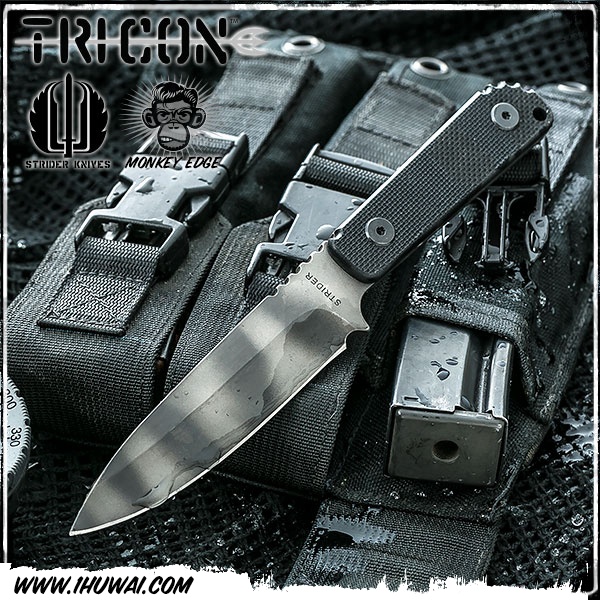 美国挺进者/Strider Knives Fixed: TRICON Fixed Blade PSF27钢G10柄战术刀