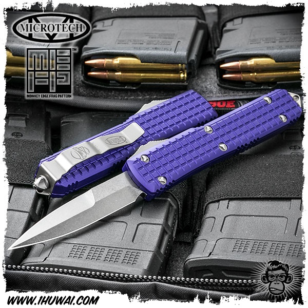 美国微技术/Microtech: Ultratech Pattern MkII Bayonet - Elmax钢石洗处理MKII紫色弹片纹柄战术直跳