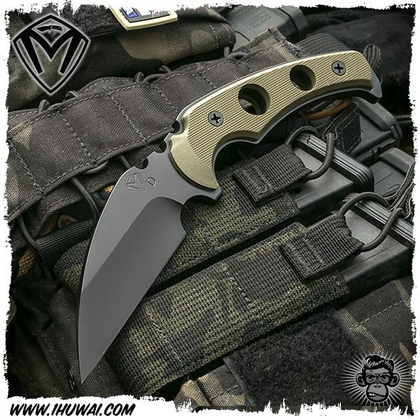 美国梅德伏德/Medford Knives: FUK (Fighting Utility Knife) - Black PVD/OD Green “格斗专家”D2钢PVD黑色涂层军绿色G10柄战术爪刀