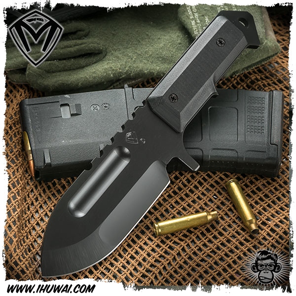 美国梅德伏德/Medford Knives: Seawolf S Black PVD/Black “海狼”D2钢黑色PVD涂层G10柄军风战术手工直刀