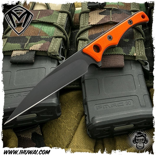 美国梅德伏德/Medford Knives: SUK (Slender Utility Knife) - Black PVD/Orange D2钢PVD黑色涂层橙色G10柄细长工具刀