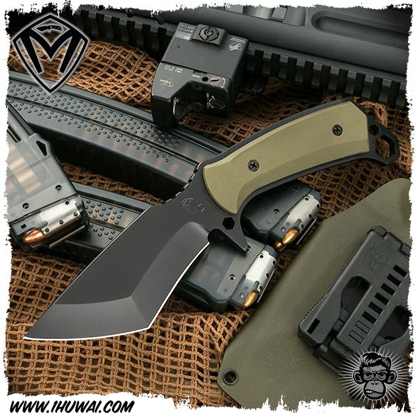 美国梅德伏德/Medford Knives: TS-1 - Black PVD/OD Green “狙击手之翼”D2钢PVD黑色涂层军绿色G10柄手工战术刀