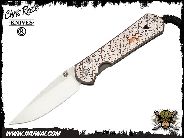 美国克里斯里夫/Chris Reeve Knives: Sebenza 21 Large Graphic - Enigma 沙本沙大号纯钛柄雕花柄“谜”CPM S35VN钢全刃水滴头经典折刀