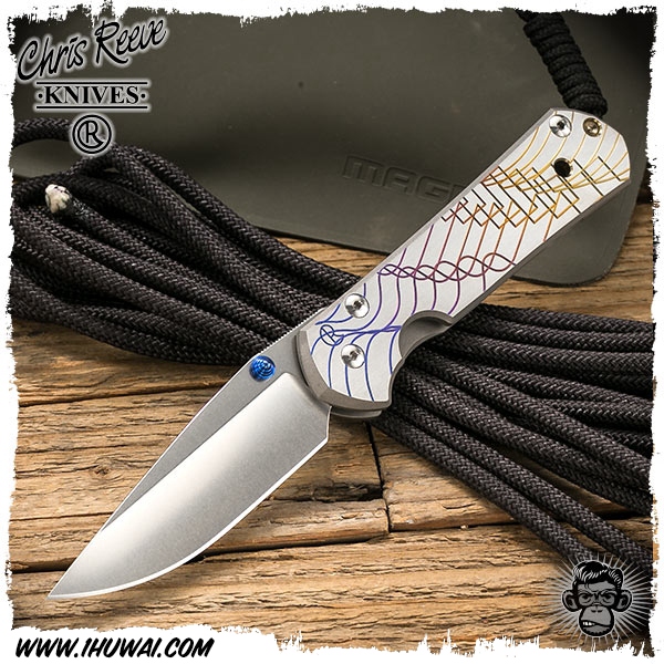 美国克里斯里夫/Chris Reeve Knives: Sebenza 21 Large Graphic - Waveform 沙本沙大号纯钛柄雕花柄“波光阵形”CPM S35VN钢全刃水滴头经典折刀