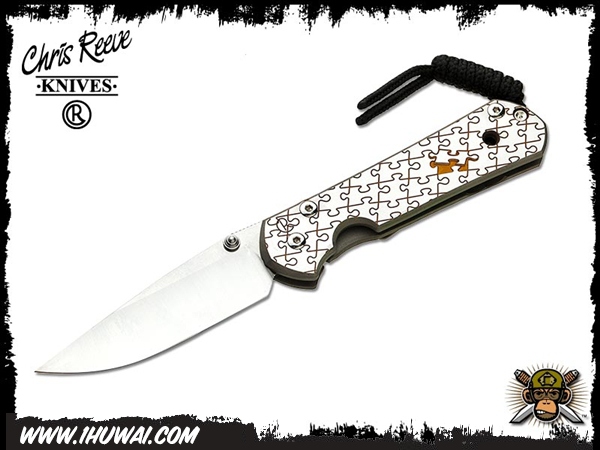 美国克里斯里夫/Chris Reeve Knives: Sebenza 21 Small Graphic - Enigma 沙本沙21小号纯钛雕花柄“谜”S35VN钢水滴头经典折刀