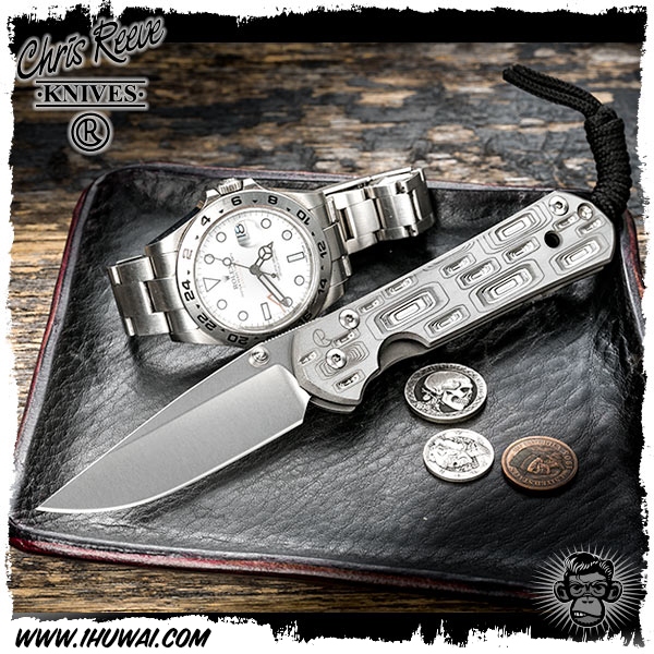 美国克里斯里夫/Chris Reeve Knives: Sebenza 21 Small Graphic - Perception 沙本沙21小号纯钛雕花柄“预知未来”S35VN钢水滴头经典折刀