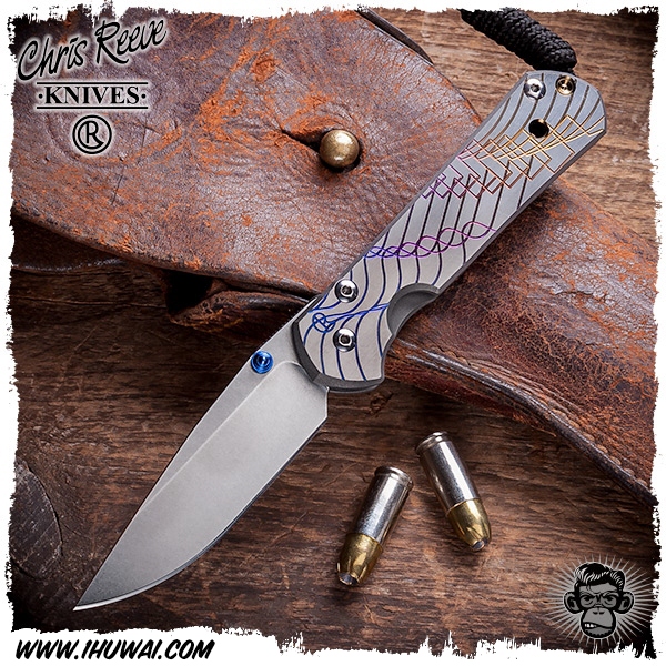 美国克里斯里夫/Chris Reeve Knives: Sebenza 21 Small Graphic - Waveform沙本沙21小号纯钛雕花柄“波光阵形”S35VN钢水滴头经典折刀