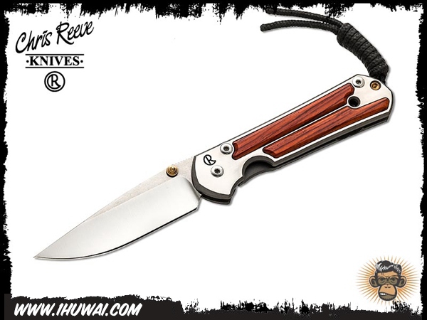 美国克里斯里夫/Chris Reeve Knives: Sebenza 21 Small Inlay - Cocobolo 沙本沙21小号纯钛镶嵌黄檀木贴片S35VN钢水滴头经典折刀