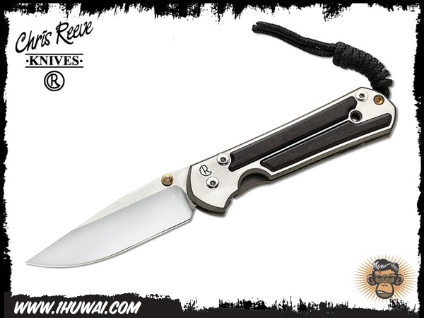 美国克里斯里夫/Chris Reeve Knives: Sebenza 21 Small Inlay - Gabon Ebony 沙本沙21小号纯钛镶嵌黑檀木贴片S35VN钢水滴头经典折刀