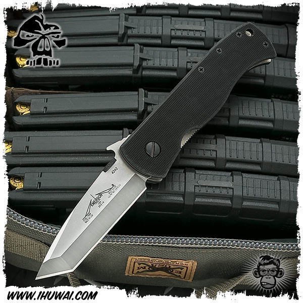 美国爱默生/Emerson Knives “CQC-7BW” 154CM钢表面石洗处理G10柄几何头战术折刀