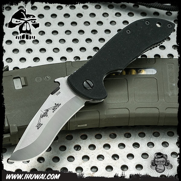 美国爱默生/Emerson Knives Mini Commander -“迷你指挥官”154CM钢表面石洗处理黑色G10柄战术折刀