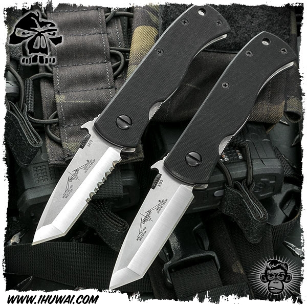 美国爱默生/Emerson Knives Mini -“迷你CQC-7BW” 154CM钢表面石洗处理G10柄几何头战术折刀