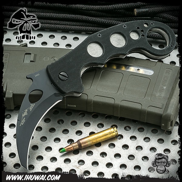 美国爱默生/Emerson Knives Super Karambit - Black “超级爪”154CM钢表面黑色涂层处理G10柄战术爪刀