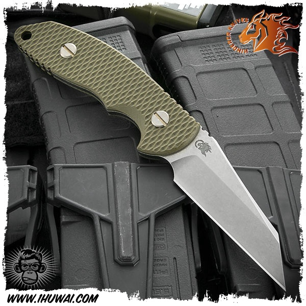 美国辛德勒/Hinderer Knives: FXM Fixed Blade Wharncliffe -CPM S35VN钢军绿色G10柄战术刀