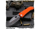 美国梅德伏德/Medford Knives: 187 (DPT) Drop Point Tanto - Orange/Vulcan  “火神”D2钢红色色G10+钛柄手工几何头战术折刀