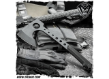 美国梅德伏德/Medford Knives: Bearded Hawk - Black PVD “黑鹰”S7钢黑色涂层G10柄手工战术斧头