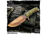美国梅德伏德/Medford Knives: FM-1 (Field Master) - Vulcan/OD Green “领域大师”D2钢火神纹军绿色G10柄手工战术刀