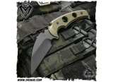 美国梅德伏德/Medford Knives: FUK (Fighting Utility Knife) - Black PVD/OD Green “格斗专家”D2钢PVD黑色涂层军绿色G10柄战术爪刀