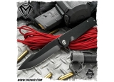 美国梅德伏德/Medford Knives: Gigantes - Black PVD “巨人族”D2钢PVD黑色涂层纯钛柄军风战术折刀