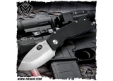 美国梅德伏德/Medford Knives: TFF-1 G10 - Anodized/Black “丛林狼”D2钢黑色G10+阳极氧化钛手柄军风手工折刀