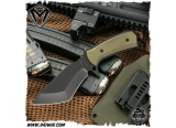 美国梅德伏德/Medford Knives: TS-1 - Black PVD/OD Green “狙击手之翼”D2钢PVD黑色涂层军绿色G10柄手工战术刀