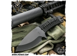 美国梅德伏德/Medford Knives: TSP (Tactical Spear Tip) - Black PVD “战术矛头”D2钢PVD涂层伞兵绳柄手工战术刀