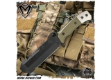 美国梅德伏德/Medford Knives: USMC EOD 1 - Green “美国海军陆战队EOD”CPM D2钢黑色涂层军绿色G10+钢柄组合柄手工刀