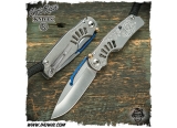 美国克里斯里夫/Chris Reeve Knives: Ti-Lock Blue Steam 6AI4V纯钛镶蓝宝石柄“蓝色蒸汽”S35VN钢高端折刀