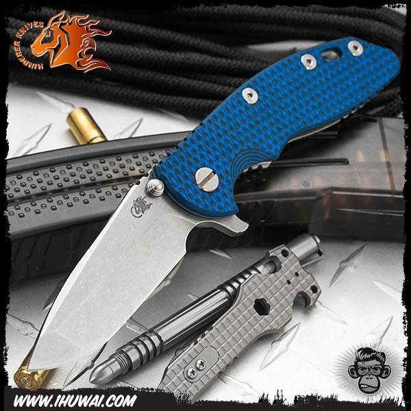 美国辛德勒/Hinderer Knives: XM-18 3.5 inch-CPM S35VN钢深蓝色G10/钛柄Spanto刀头战术折刀