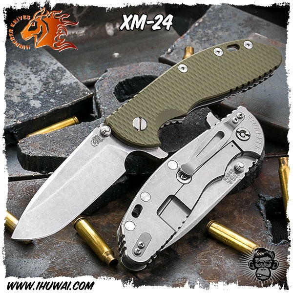 美国辛德勒/Hinderer Knives: XM-24 Spearpoint -CPM S35VN钢军绿色G10/钛柄矛头战术折刀