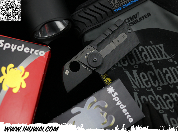 Spyderco 蜘蛛 C188ALTIBBK “DOG TAG FOLDER BLACK” “狗牌”迷你折刀 S30V粉末钢主刀+钛金属/铝金属混合材质手柄 小巧可爱 可挂钥匙环上