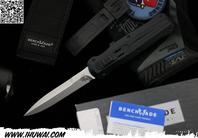 美国蝴蝶 Benchmade Pagan 3321 “异教徒” 154CM不锈钢石洗单开刃铝柄战术直跳