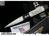 美国超技术Protech Godfather930SF-Karst “教父”154CM不锈钢铝柄镶嵌米卡塔骷髅图腾全球限量300只精美侧跳