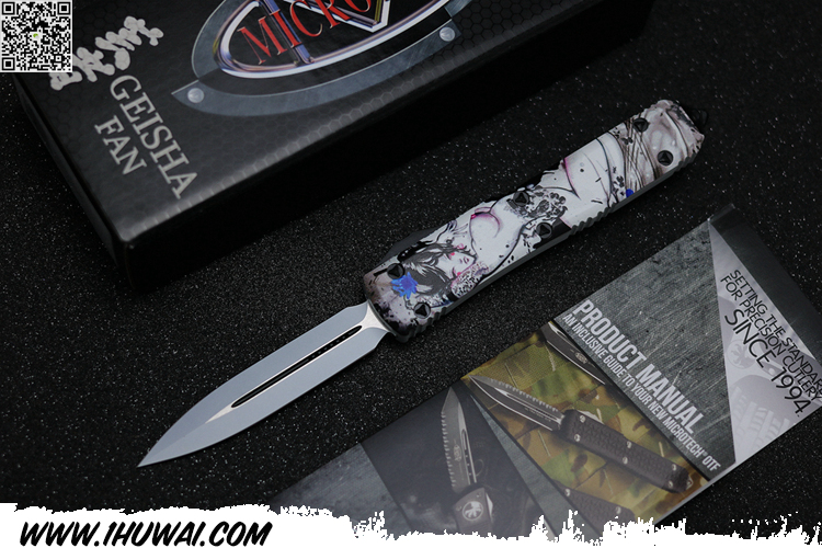 美国微技术/Microtech Ultratech Geisha Storm “艺伎”（裸女）ELMAX钢表面白色涂层NSN独立编号限量版直跳