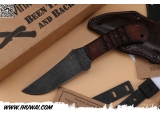 美国温克勒 Winkler knives II Exclusive Winkler Damascus Belt Knife - Tribal Pattern 大马士革钢枫木部落风格战术腰挂刀鞘小猎刀 